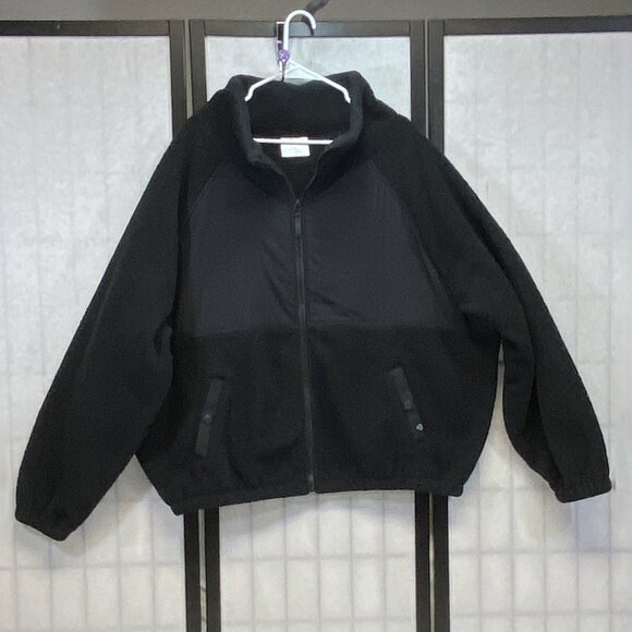 Blogilates Black Sherpa Campfire Fleece Full Zip Utility Jacket Outerwear XL - Picture 1 of 13